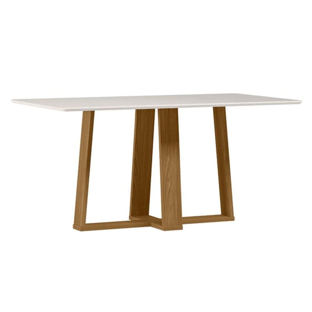 Mesa de Jantar Rubi 160x90 cm com Vidro Ype Damasco Off White – New Ceval