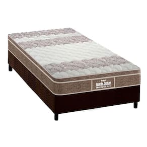 Cama Box Solteiro: Colchão Espuma D33 Probel /EP Anatômico Guarda Costas Próintense Plus + Base CRC Suede Brown(88x188)