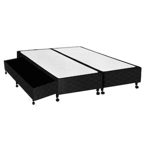 Cama Box Base c/ Auxiliar Queen Poli Tecido Black (158x198x27 (2 uni 79X198)) - Castor