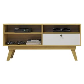 Rack para Tv Até 50 Polegadas 1 Porta Houston Valdemóveis Cinamomo Off White