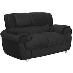 Sofá 7025 2 Lugares em Tecido Suede Preto