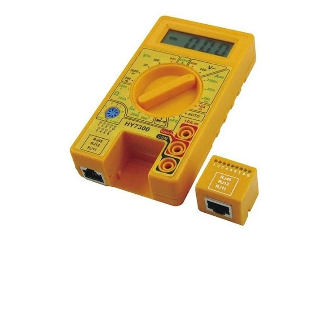 Multímetro Digital HY-7300 c/ Testador de Diodo, e RJ11/RJ45
