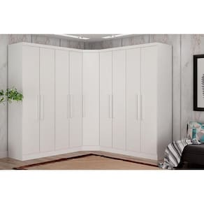 Modulado de Quarto Rizon 3 Peças (2 Guarda Roupas + 1 Closet) QC210 Branco - Novo Horizonte