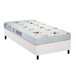 Conjunto Box Solteiro: Colchão Espuma Luckspuma Roland Garros Pro + Base CRC Courano White (88x188)