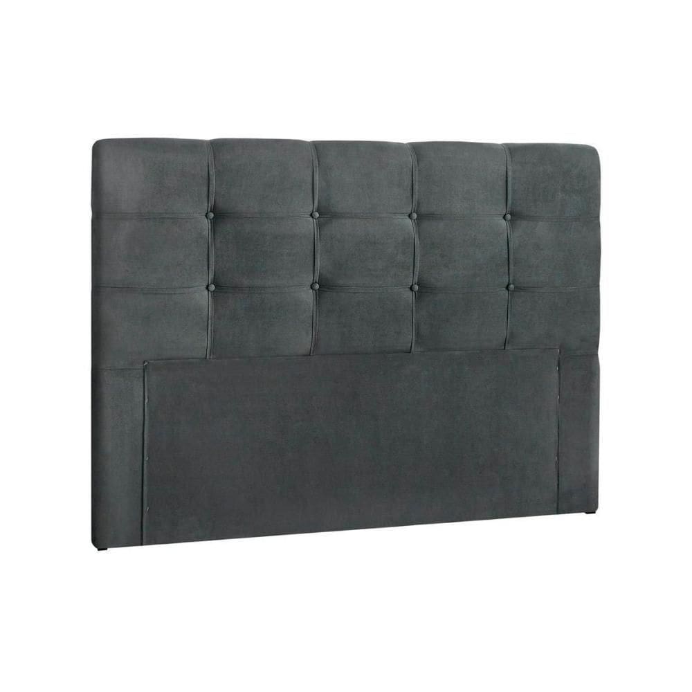 Painel de Cama Box Estofada Casal Clean Plus Suede Cinza - Simbal