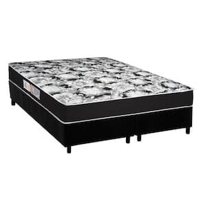 Cama Box Queen: Colchão Espuma Luckspuma D45 Gran Luck Pro + Base CRC Suede Black(158x198)