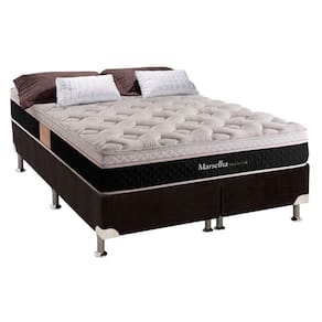 Conjunto Box Queen: Colchão Molas Herval Maxspring Marselha + Base CRC Suede Black (158x198)
