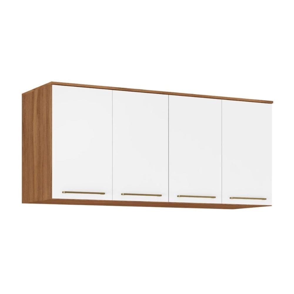 Módulo de Quarto Casal Armário Ponte Aéreo 71190K Irlanda c/ 4 Portas Amendola/Branco - Demóbile