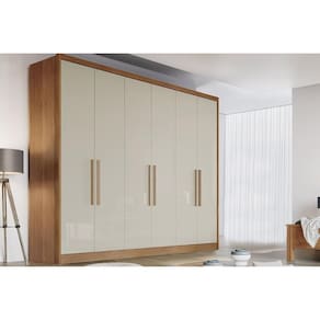 Guarda Roupa 6 Portas e 8 Gavetas New Vértice/Messina Cumaru/Fendi - Novo Horizonte