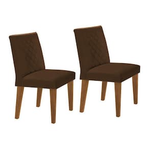 Kit 2 Cadeiras Sala Jantar Jade 2 Un Madeira Capuccino/Suede Marrom - Rufato