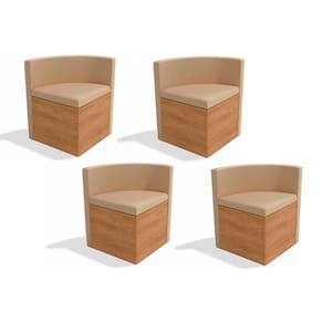Kit 4 Cadeiras Sala Jantar 4CAD800 4 Un Freijó - Assento/Encosto Suede Bege A020 - Kappesberg