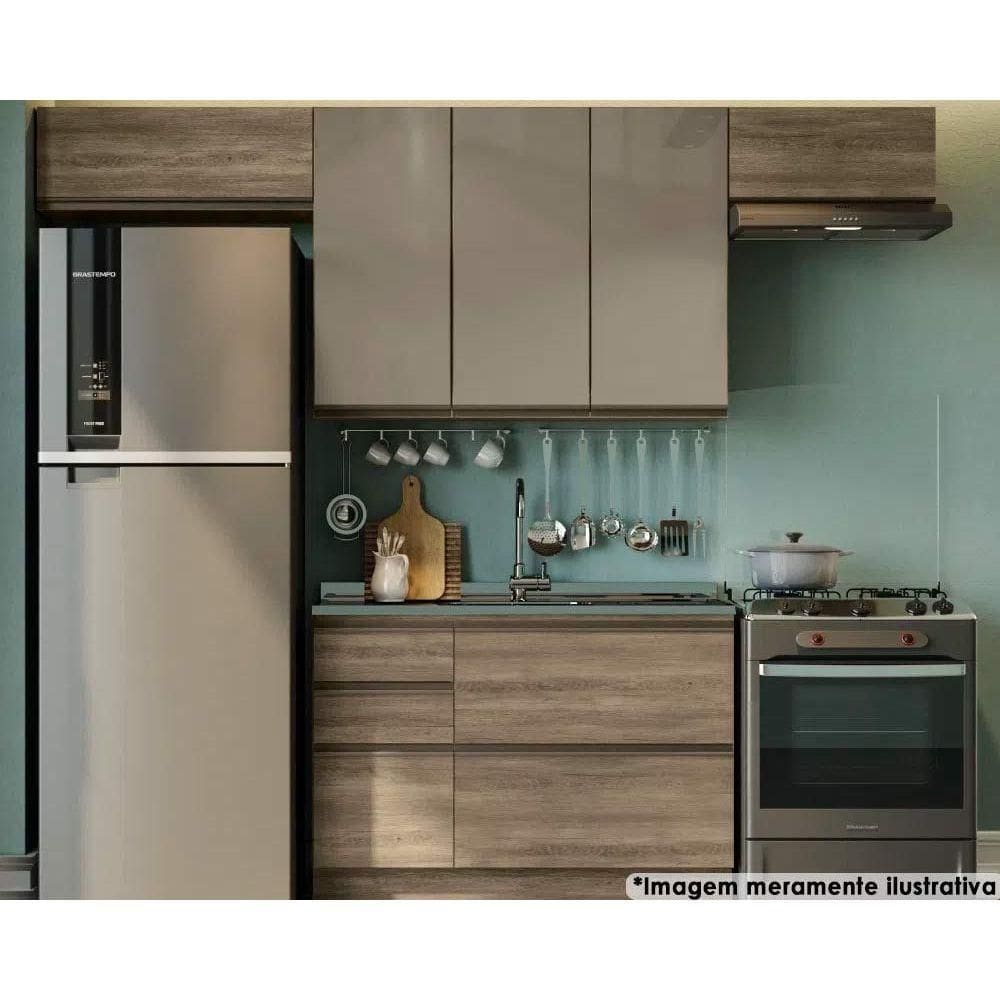 Cozinha Modulada Kappesberg Maxxi 4 Peças (3 Armários +1 Balcão) CPT47 Nogal-Kappesberg