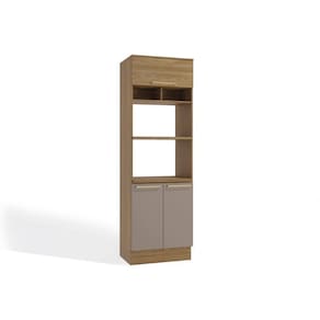 Torre Quente de Cozinha Paneleiro Botanic M627 2 Fornos c/ 3 Portas 70cm Nogueira/Fendi - Kappesberg