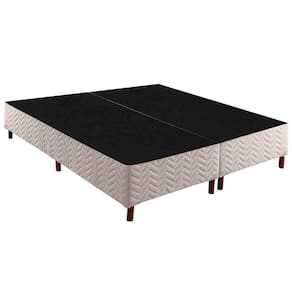 Cama Box Base King Sommier Rústico Bordado White (193x203x20 (2 uni 96X203)) - Paropas