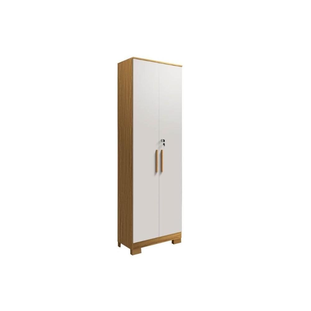 Armário de Cozinha Modulado Bordo 2 Portas c/ Chave 32cm Amendoa/Off White - Ronipa