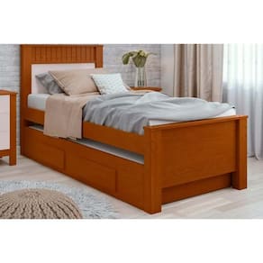 Bicama Solteiro Athenas c/ 2 Gavetas e Cama Auxiliar Frassino/Off White - Lopas