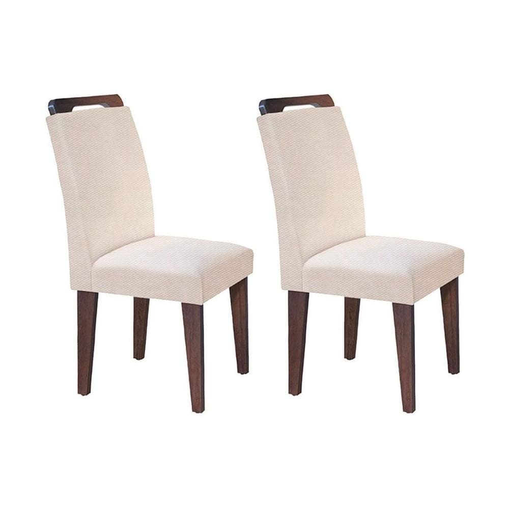 Kit 2 Cadeiras Sala Jantar Athenas 2 Un Cafe/Linho Turim Bege - Rufato