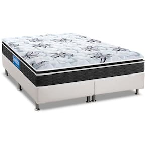 Conjunto Box King: Colchão Espuma Probel D40 Guarda Costas Premium Hiper Firme + Base CRC Courano White (193x203)