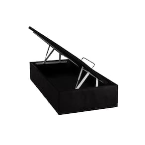 Cama Box Baú Solteiro Universal Suede Nero Black (88x188x39) - Ortobom