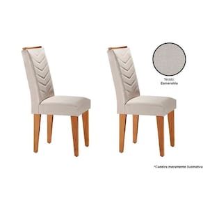 Kit 2 Cadeiras Sala Jantar Londrina 2 Un Madeira Capuccino/Suede Creme - Rufato