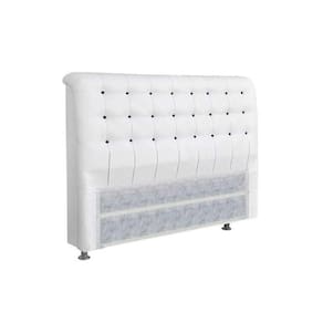 Cabeceira Cama Box Estofada King Dama Plus Courano Branco/Preto - Simbal