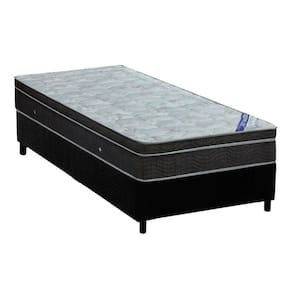 Conjunto Box Solteiro: Colchão Molas Ortobom Nanolastic Light Selado + Base CRC Suede Black (88x188)