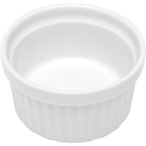 Kit 24 Ramequins Canelado 50ml de Porcelana Classic Branco 6x4cm Lyor para Servir Ketchup e Petiscos