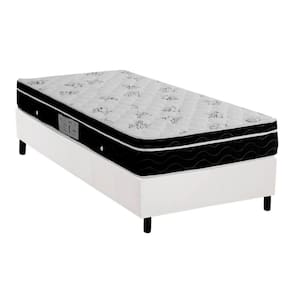 Cama Box Solteiro: Colchão Molas Ortobom Nanolastic Physical Spring + Base CRC Courano White(88x188)