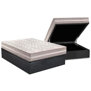 Cama Box Baú Casal: Colchão Anatômico Paropas D33 / AG65 Confort + Base CRC Suede Gray (138x188)