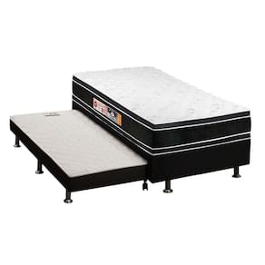 Conjunto Box Solteiro: Colchão Espuma Castor D33 Black e White + Base CRC Courano Black (88x188)