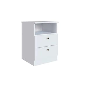 Mesa Cabeceira Irlanda c/ 2 Gavetas Branco - Genialflex