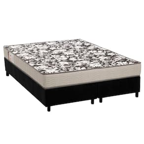 Conjunto Box Queen: Colchão Espuma Ortobom Physical Ultra Resistente + Base CRC Suede Black (158x198)