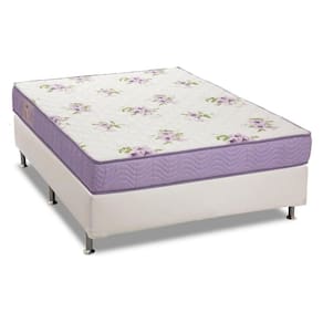 Conjunto Box Casal: Colchão Espuma Ortobom Physical Super Resistente + Base CRC Courano White (138x188)