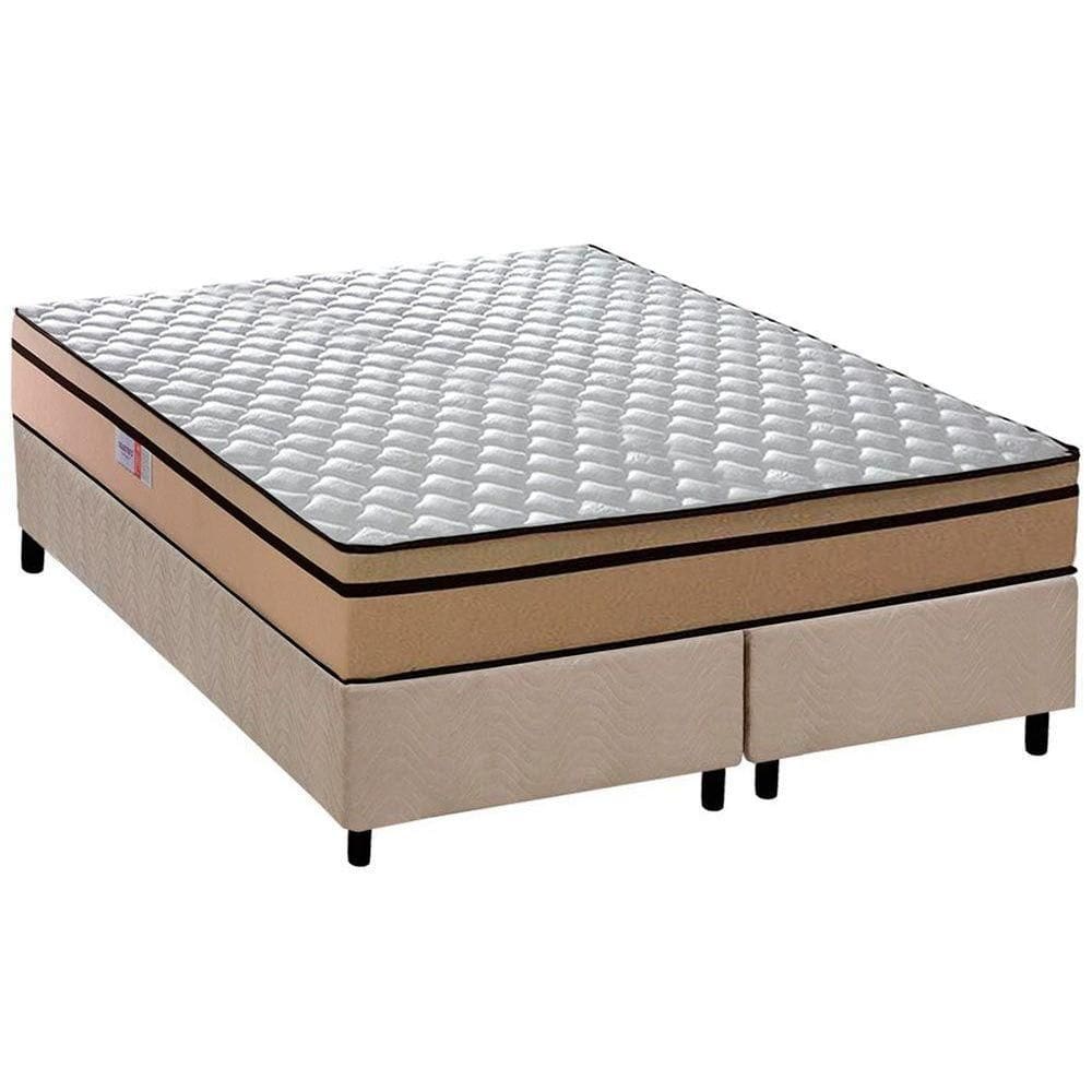 Cama Box Queen: Colchão Ortopédico Plumatex D45 / EP / Anatômico Selectus + Base CRC Suede Clean(158x198)