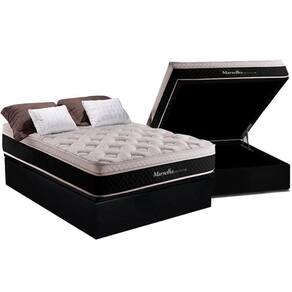 Conjunto Box Baú Casal: Colchão Molas Herval Maxspring Marselha + Base CRC Suede Black (138x188)