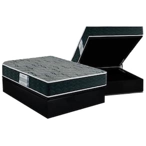 Conjunto Box Baú Casal: Colchão Espuma Probel D33 ProDormir Advanced Mega Resistente + Base CRC Suede Black (138x188)