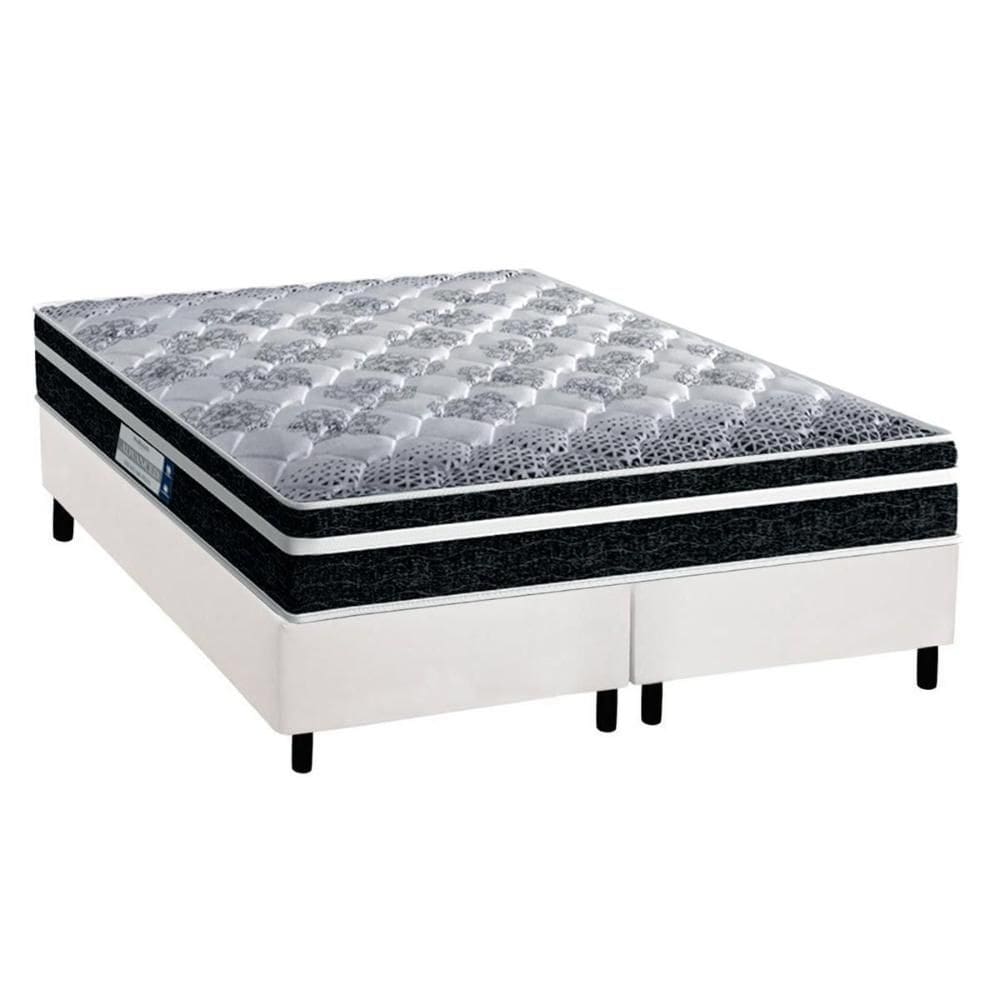 Conjunto Box Queen: Colchão Anatômico Probel D33 Advanced Tech1500 Plus + Base CRC Courano White (158x198)