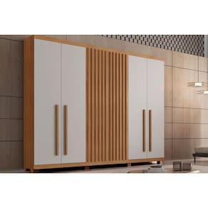 Guarda Roupa Casal 6 Portas e 6 Gavetas c/ Pés Riviera Naturale/Off White - Rufato