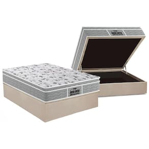Cama Box Baú Casal: Colchão Espuma D45 Probel / EP Guarda Costas PróExtreme Plus + Base CRC Suede Clean(138x188)
