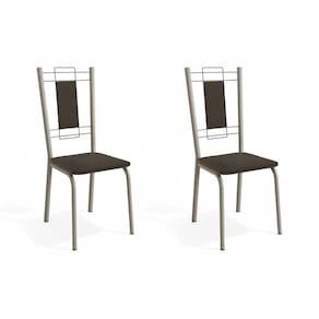 Kit 2 Cadeiras Sala Jantar Florença 2C005NK 2 Un Níquel/Courano Marrom - Kappesberg