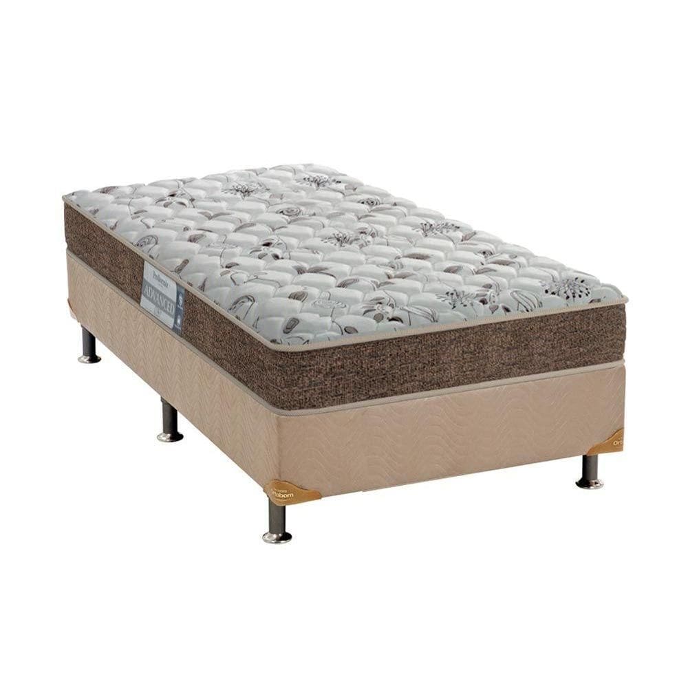 Cama Box Solteiro: Colchão Espuma Probel D45 ProDormir Advanced + Base CRC Suede Clean(88x188)