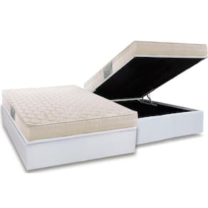 Conjunto Box Baú Casal: Colchão Espuma Herval D45 Droom + Base CRC Courano White (138x188)