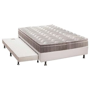 Conjunto Box Casal: Colchão Espuma Paropas D33 Confort Ultra Firme + Base CRC Courano White (138x188)