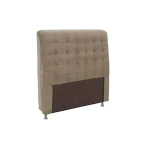 Cabeceira Cama Box Estofada Solteiro Dama Plus Suede Marrom Taupe - Simbal