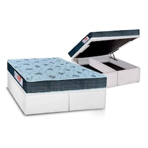 Conjunto Box Baú King: Colchão Espuma Orthoflex D45 Comfortpedic Line + Base CRC Courano White (193x203)