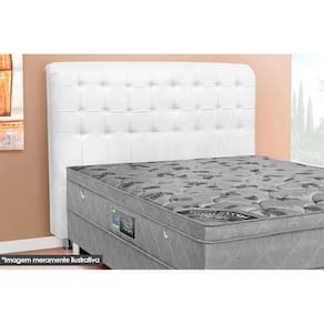 Cabeceira Cama Box Estofada King Dama Plus Courano Branco - Simbal