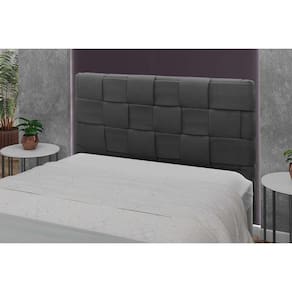 Cabeceira Cama Box Estofada Queen Ravena Plus Queen 160 Cinza - Simbal