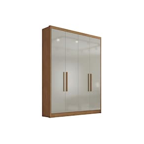 Guarda Roupa Casal 4 Portas e 3 Gavetas Moderni/Sevilha Cumaru/Fendi - Novo Horizonte