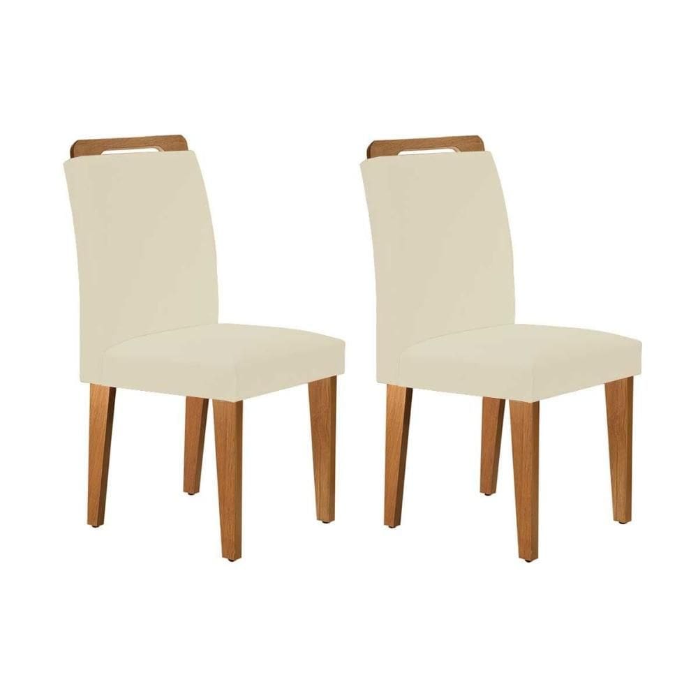 Kit 2 Cadeiras Sala Jantar Athenas 2 Un Imbuia/Suede Creme - Rufato