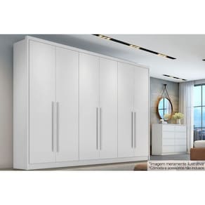 Guarda Roupa Casal 6 Portas e 6 Gavetas Robust/Livorno Plus Branco - Novo Horizonte